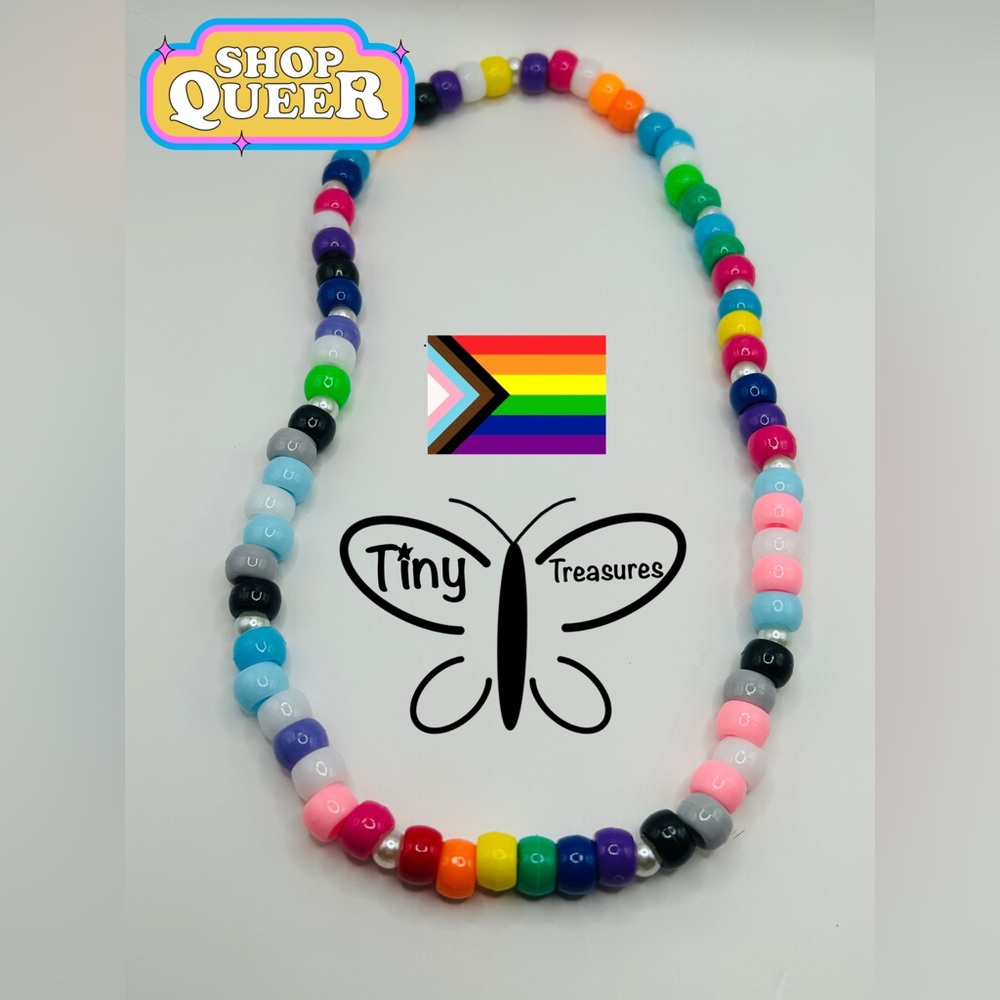 Pride Kandi Necklace with 13 Flags